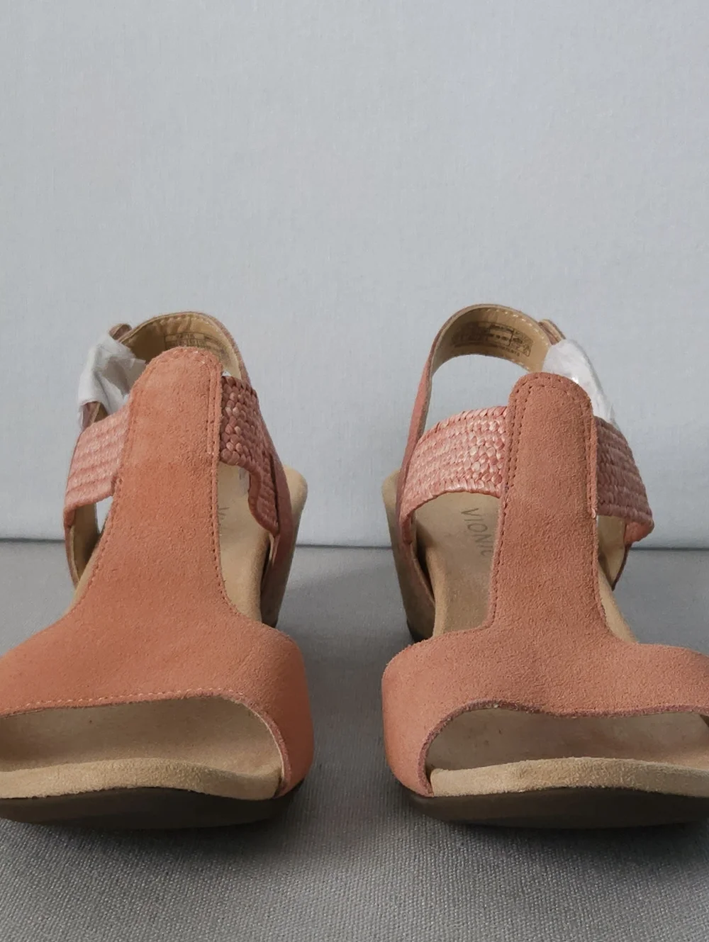 Vionic Kaytie‎ Cork Wedge Sandal 10 Clay Coral Coastal Grandmother Quiet Luxury